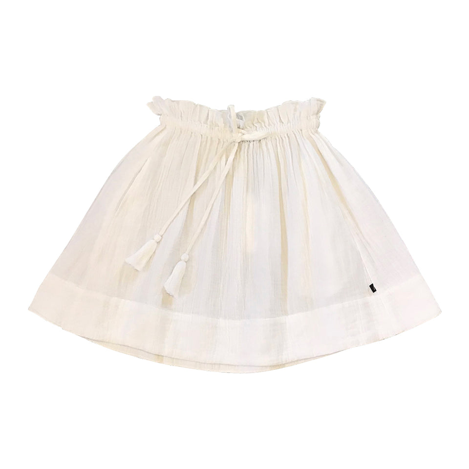 Daria Midi Skirt - White Gauze